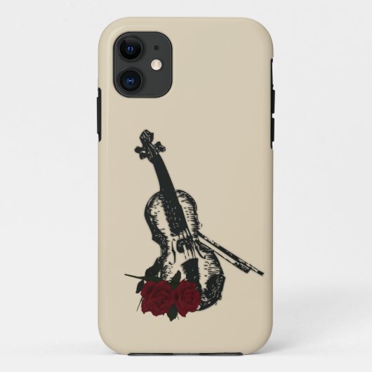Violine und Rosen Case-Mate iPhone Hülle (Rückseite)