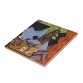 Violine und Spielkarten auf einer Tabelle Fliese (Seite)