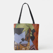 Violine und Spielkarten auf einer Tabelle Tasche (Rückseite)