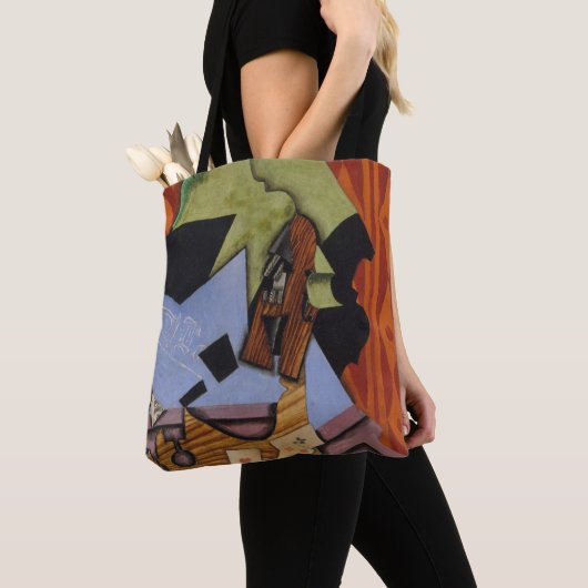 Violine und Spielkarten auf einer Tabelle Tasche (Von Nahem)