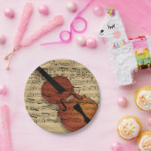 Violine und Vintage Musik Pappteller (Party)