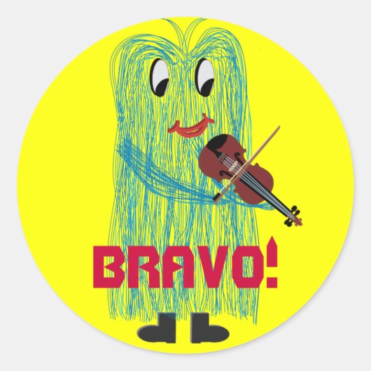 Violine & Viola - Erhalten Sie ein warmes, schwind Runder Aufkleber (Vorderseite)