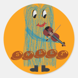 Violine & Viola - Erhalten Sie ein warmes, schwind Runder Aufkleber