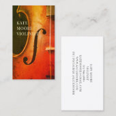 Violine Violinist Musician Business Card Visitenkarte (Vorne/Hinten)