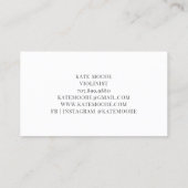 Violine Violinist Musician Business Card Visitenkarte (Rückseite)