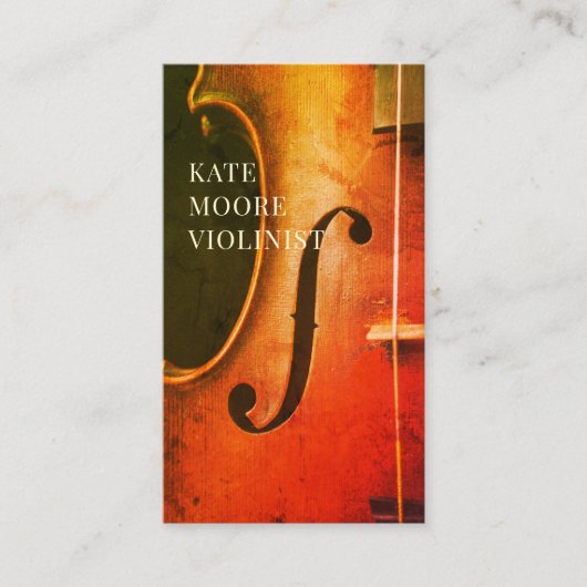 Violine Violinist Musician Business Card Visitenkarte (Vorderseite)
