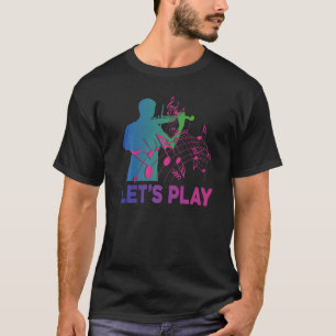 Violine Violinist Retro 80er 90er Lass uns spielen T-Shirt