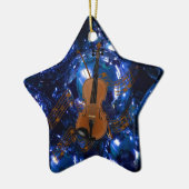 Violine von Weihnachtsblauen Bauern Keramik Ornament (Links)