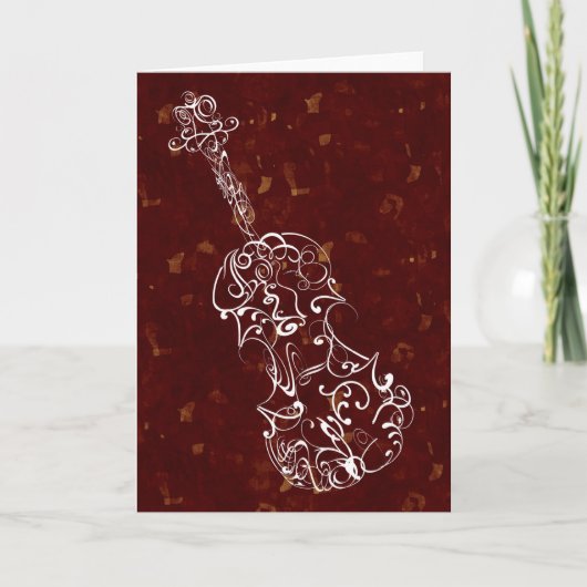 Violine von White Line Zeichnend auf tiefrotem Hin Karte (Vorderseite)