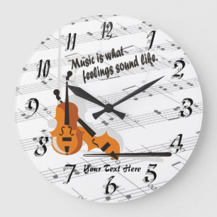 Violine - welche Gefühle wie runde Wand-Uhr Große Wanduhr