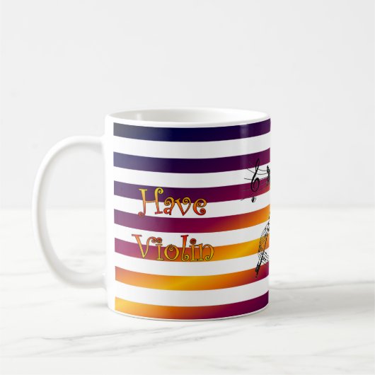 Violine ~ wird ~musikalische Streifen ~Scale Kaffeetasse (Links)
