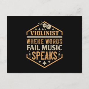 Violine - Wo Worte Musik Versagt sprechen Postkarte