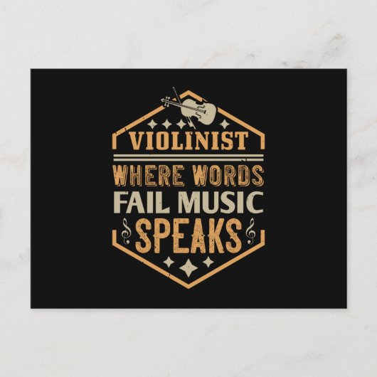 Violine - Wo Worte Musik Versagt sprechen Postkarte (Vorderseite)