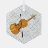 Violine Zeichnend Ornament Aus Glas (Vorderseite)