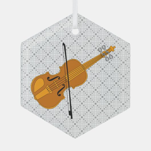 Violine Zeichnend Ornament Aus Glas (Vorderseite)