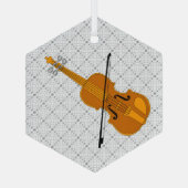 Violine Zeichnend Ornament Aus Glas (Rückseite)