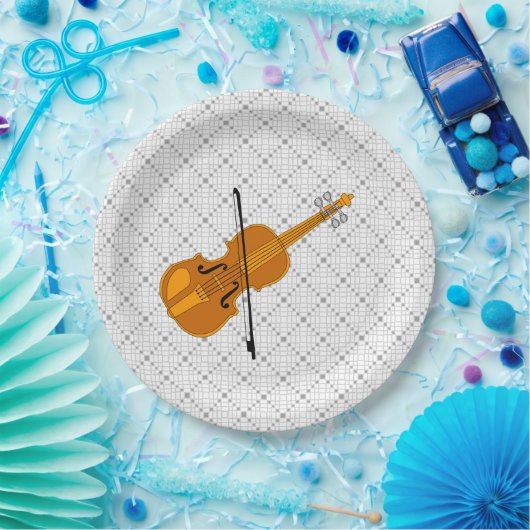 Violine Zeichnend Pappteller (Party)