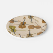 Violinen-Druck-Muster Pappteller (Schrägansicht)