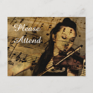 Violinen-Erwägungsgrunden-oder Einladungspostkarte