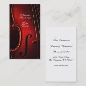 Violinen-feiner Instrument-Hersteller Luthier Visitenkarte (Vorne/Hinten)