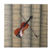 Violinen-~ gerolltes Notenen-Hintergrund ~ Musical Fliese (Vorderseite)