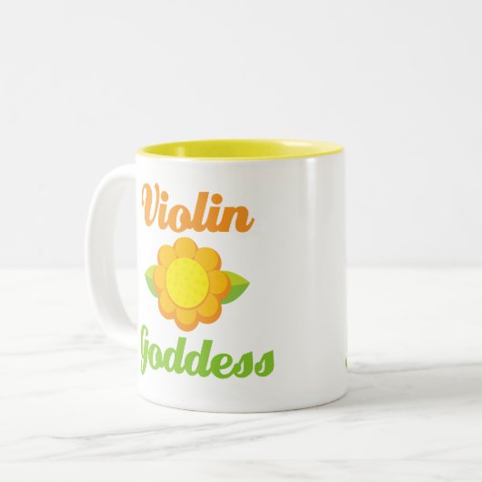 Violinen-Göttin Zweifarbige Tasse (Vorderseite Links)