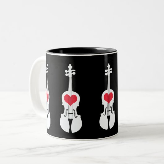 Violinen-Kaffee-Tasse Zweifarbige Tasse (Vorderseite Links)