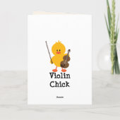 Violinen-Küken-Gruß-Karte Karte (Rückseite)