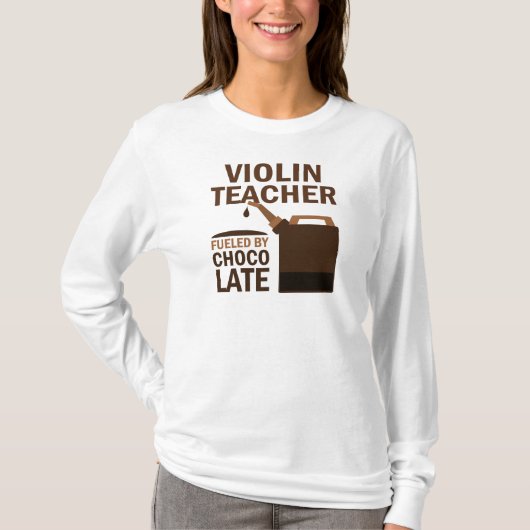 Violinen-Lehrer-(lustige) Schokolade T-Shirt (Vorderseite)