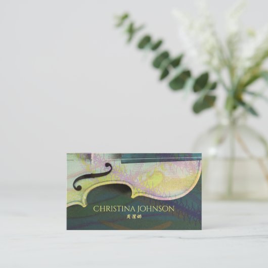 Violinen-Lehrer-Musiker-Künstler Luthier Chinese Visitenkarte (Stehend Vorderseite)