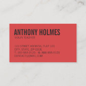 Violinen-Lehrer-Musikunterrichte Visitenkarte (Rückseite)