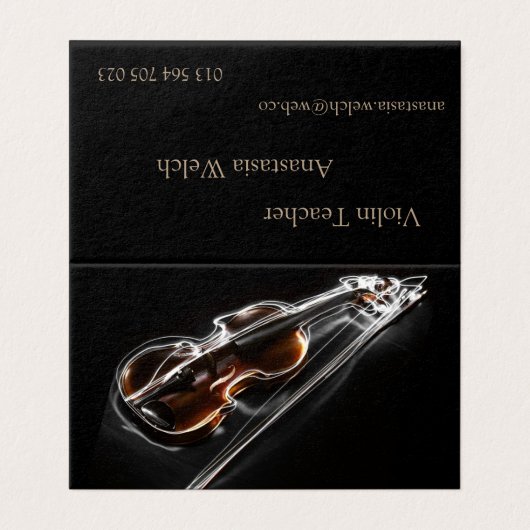 Violinen-Lehrer Visitenkarten (Außenseite Aufgefaltet)