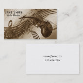 Violinen-Lehrermusiktutor-Schnurinstrument Visitenkarte (Vorne/Hinten)