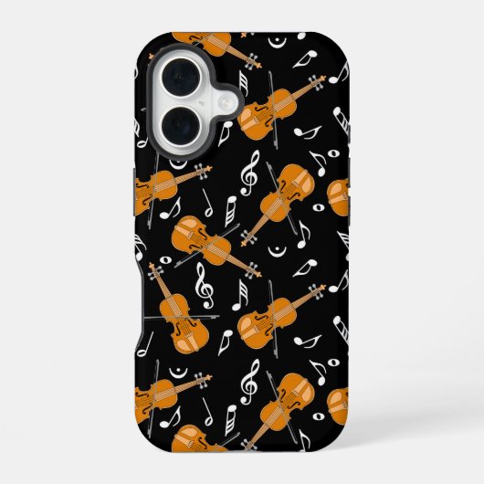 Violinen Notenmuster iPhone 16 Hülle (Rückseite)