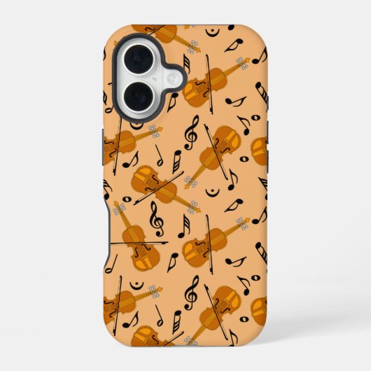 Violinen Notenmuster iPhone 16 Hülle (Rückseite)