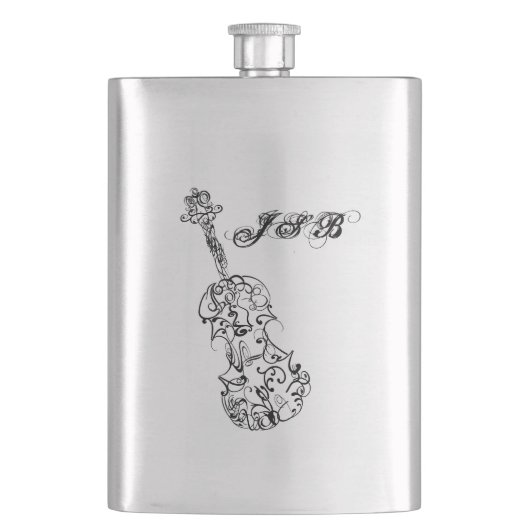 Violinen-schwarze Linie, die kundengerechtes Flachmann (Vorderseite)