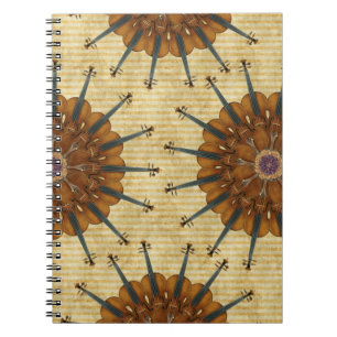 Violinen-Sonnenblume-gewundenes Notizbuch Notizblock
