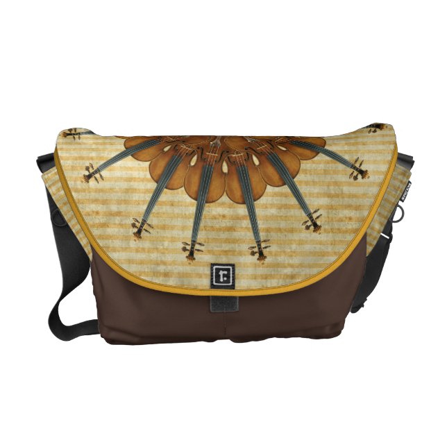 Violinen-Sonnenblume Kuriertasche (Vorderseite)
