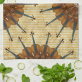 Violinen-Sonnenblumen Küchentuch (Gefaltet)