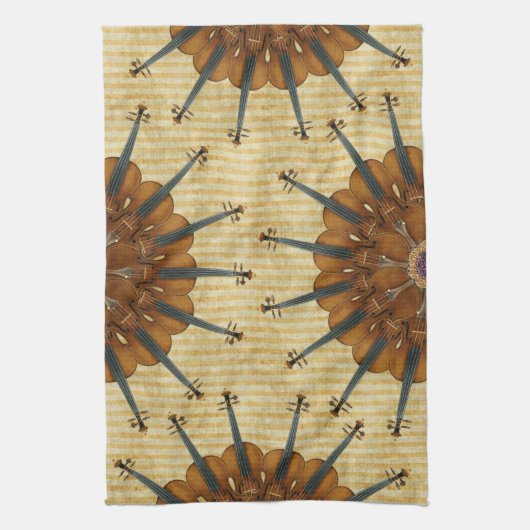 Violinen-Sonnenblumen Küchentuch (Vertikal)