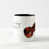 Violinen-Tasse - können Sie die Musik hören? Zweifarbige Tasse (Mittel)
