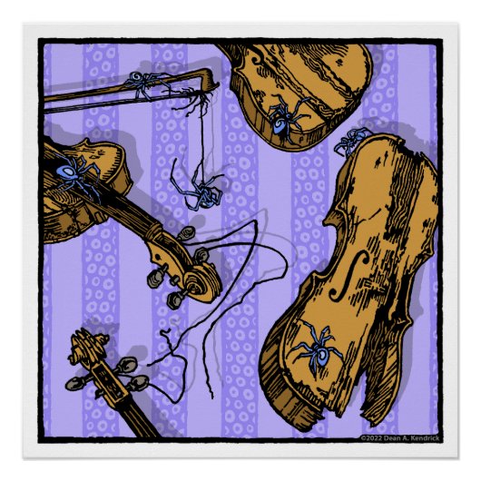 Violinen und Spider - Pop Poster (Vorderseite)