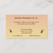 Violinen-Verkäufe und Reparaturen Visitenkarte (Rückseite)