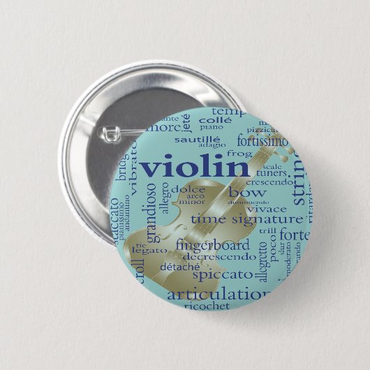 Violinen-Wörter Button (Vorne & Hinten)