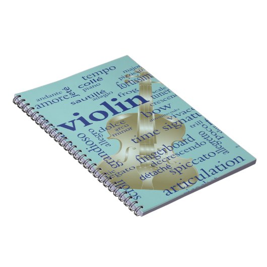 Violinen-Wörter Notizblock (Rechte Seite)