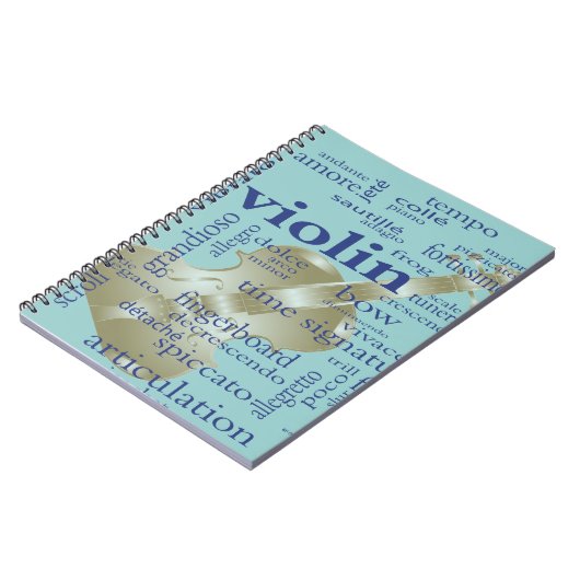Violinen-Wörter Notizblock (Linke Seite)