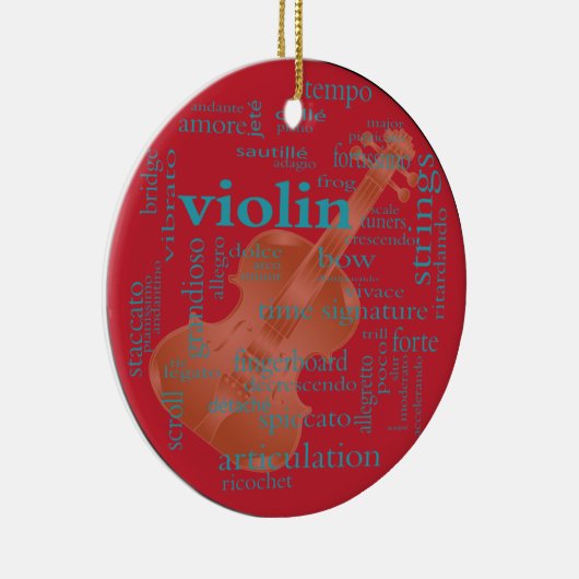 Violinenwort-Wolken-Grafikdesign durch Artinspired Keramik Ornament (Rechts)