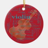 Violinenwort-Wolken-Grafikdesign durch Artinspired Keramik Ornament (Vorne)