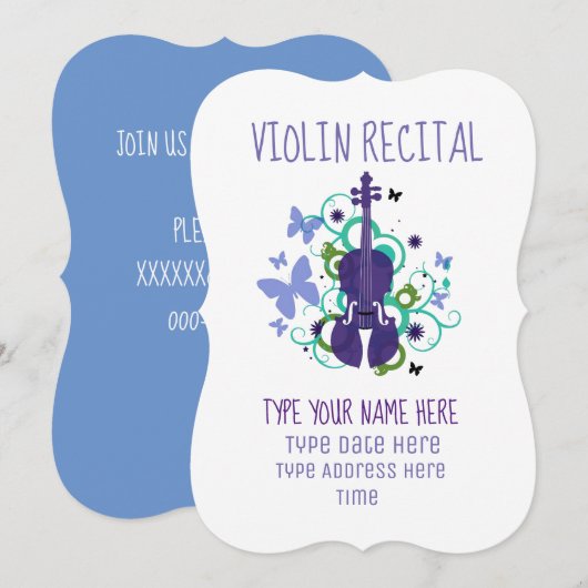 ViolinErwägung Einladung (Vorne/Hinten)