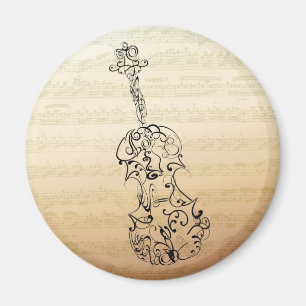 ViolineScrawl auf Bach Manuskript Magnet